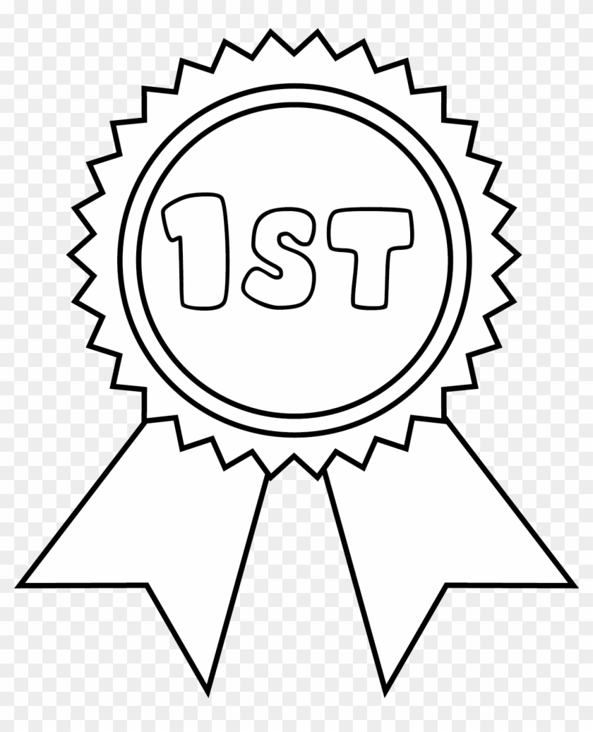 Winner Ribbon Clipart Price Tag - 1st Place Ribbon Black And White - Png Download
