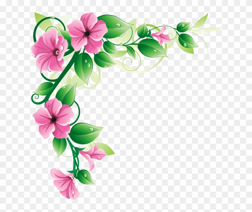 Flowers Borders Png Transparent Flowers Borders Png - Pink Flower Border Png Clipart #528922