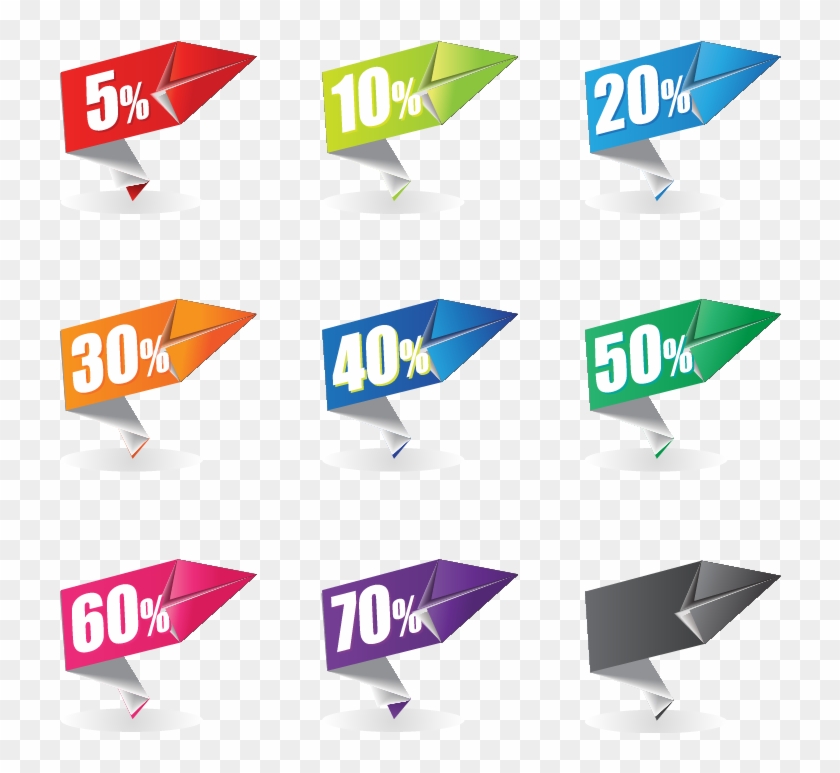 Colorful Origami Sale Label - Sale Label Png Clipart #529077