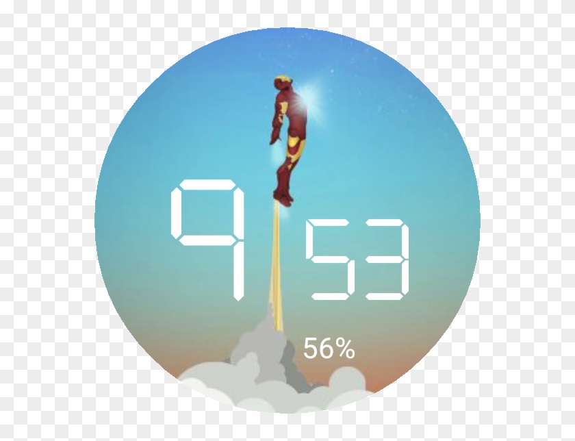 Iron Man Epic Wallpaper Digits Watch Face Preview Clipart #529101