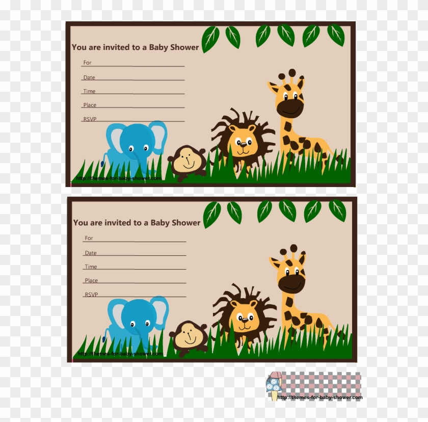 Tarjeta De Baby Shower De Animalitos De La Selva Clipart #529271