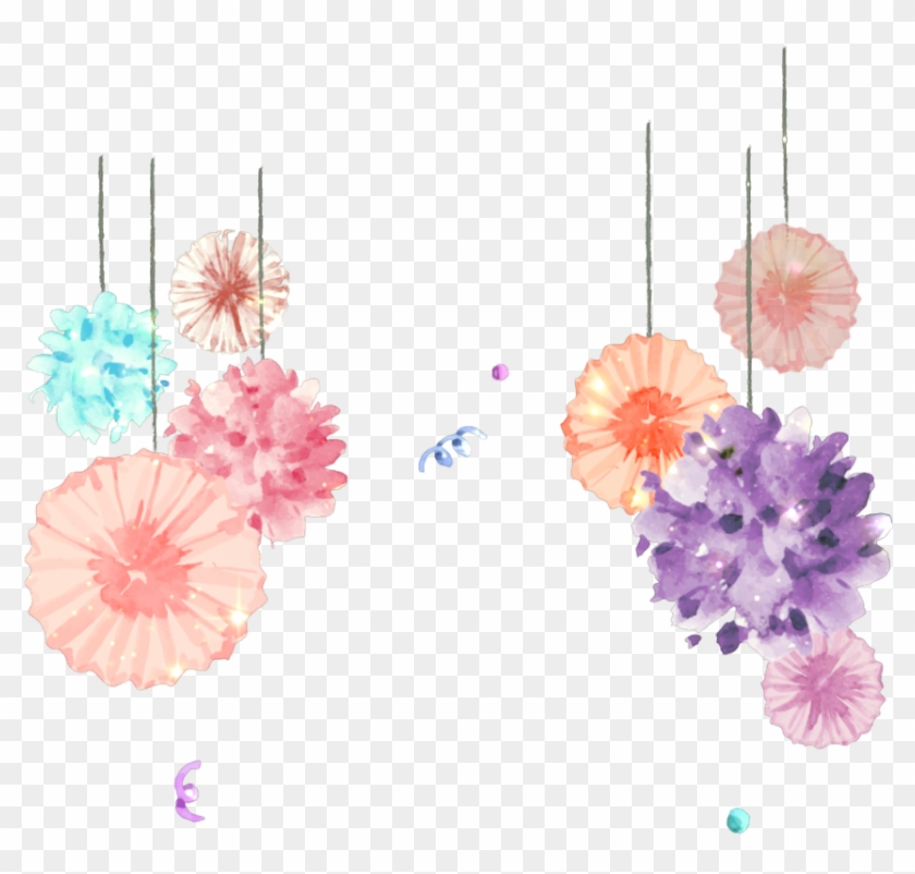 Glitter Border Borders Hanging Flower - Hanging Flower In Png Clipart #529498