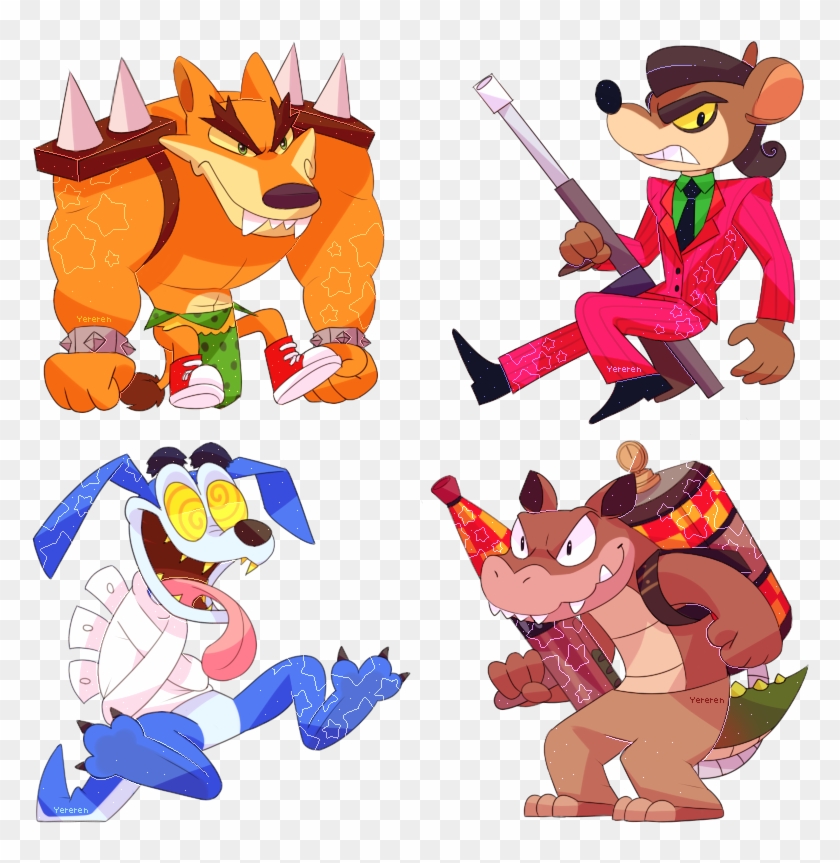 Enemies Chibi Set - Dingodile Crash Bandicoot Vore Clipart #529546