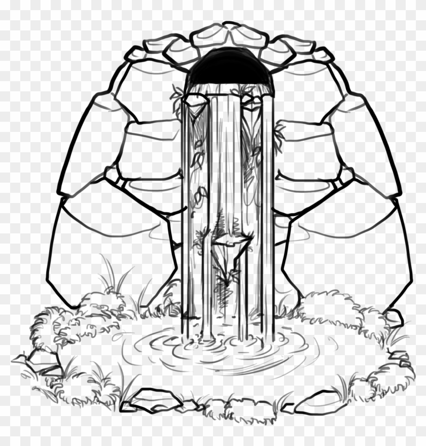 28 Collection Of Line Drawing Of Waterfall Clipart #529796