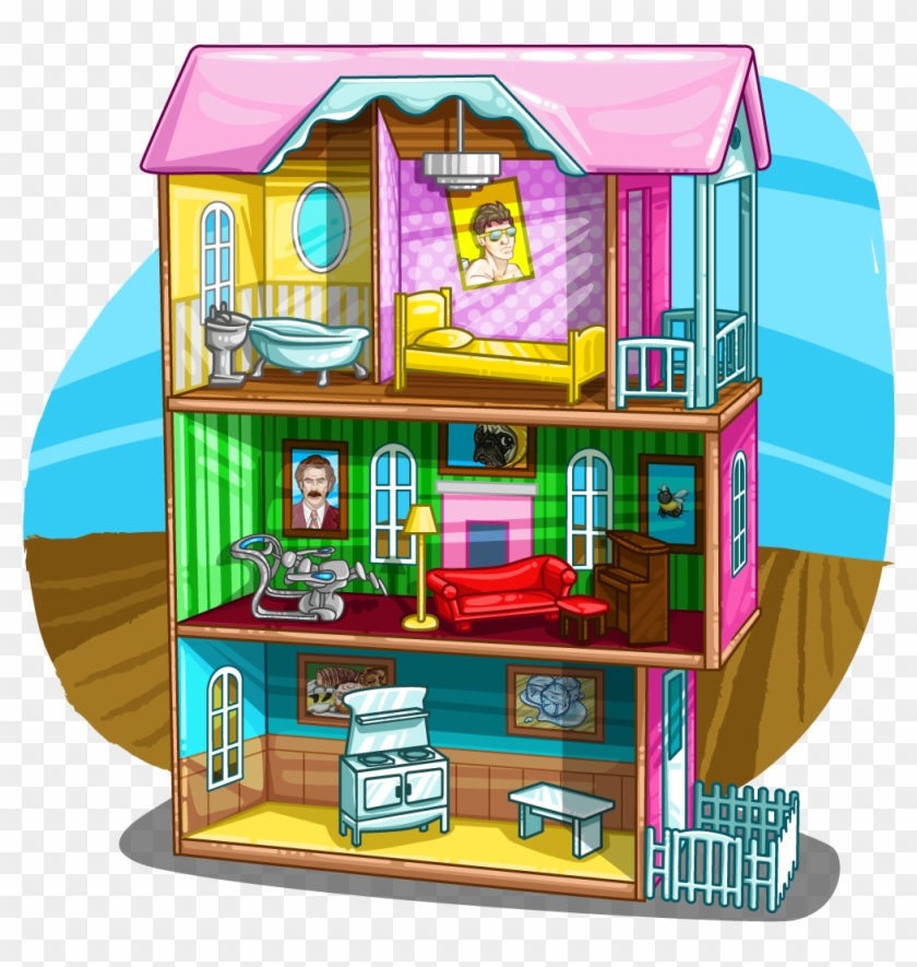 Dolls House - Cartoon Clipart