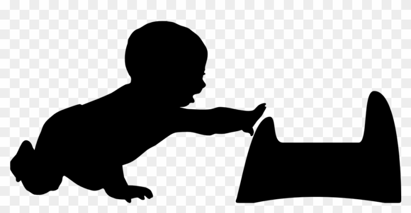 Potty Training Potty Baby Crawling Infant Reaching - Baby Crawling Silhouette Clipart #5200252