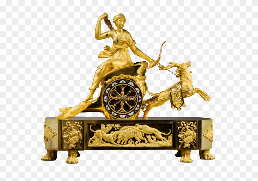 Important Gilt Bronze Mantel Clock “diana's Chariot”, - Pendule Au Char Diane Clipart #5200406