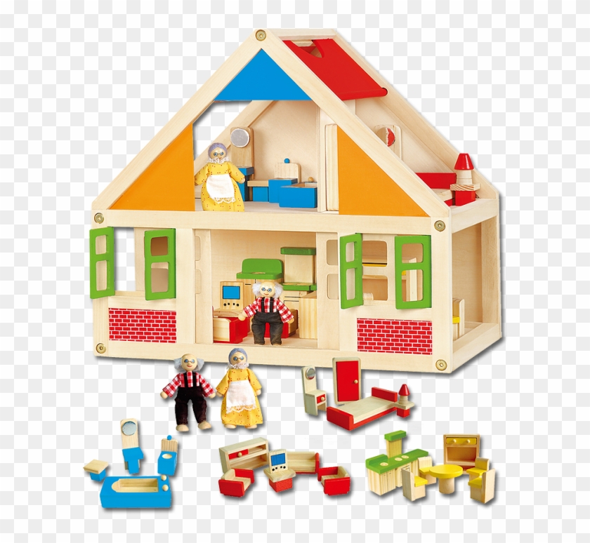 Dollhouse Viga Wooden Toys - Little Wooden Dolls House Clipart