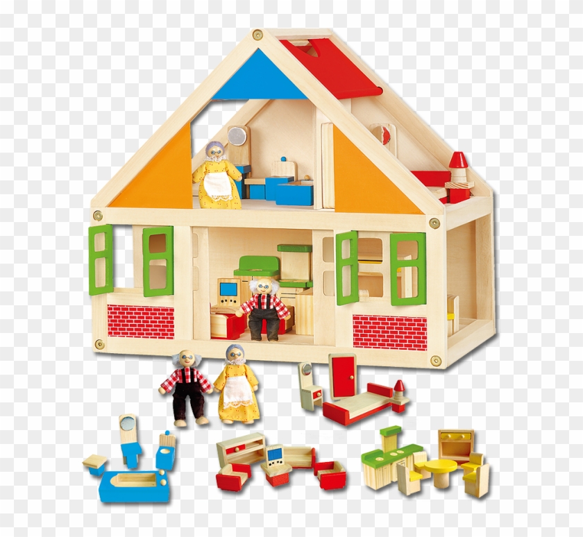 Dollhouse Viga Wooden Toys - Little Wooden Dolls House Clipart #5201022