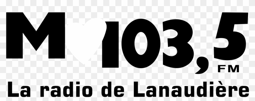 M 103,5 Radio Logo Black And White - Graphics Clipart #5201120