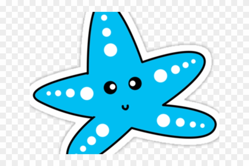 Starfish Clipart Cute Cartoon - Cute Blue Starfish Clipart - Png Download