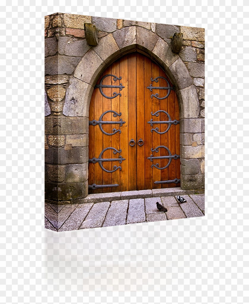 Old Wooden Door - Wooden Castle Door Clipart #5201455