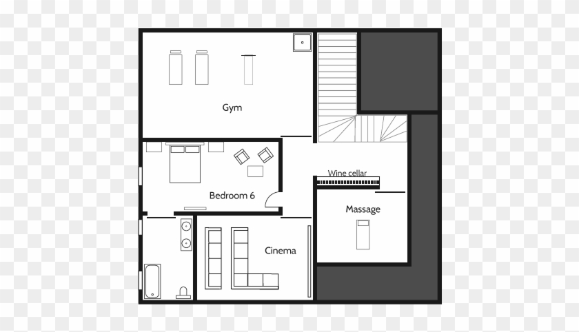 Chalet Baloo Lower Ground Floor - Floor Plan Clipart