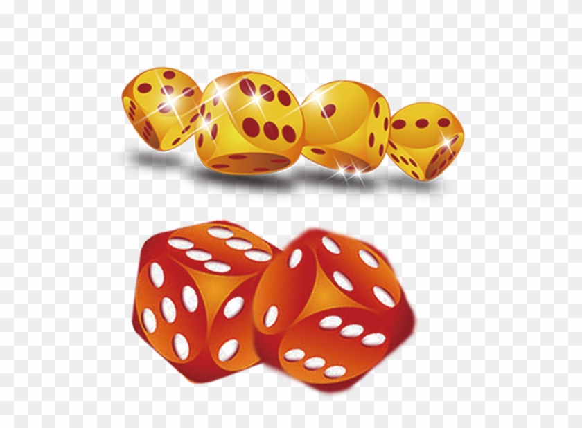 Graphic Royalty Free Light Dice Gold - Free Vector Casino Clipart