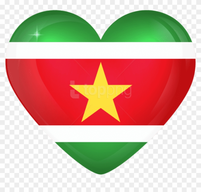 Free Png Download Suriname Large Heart Flag Clipart - Surinam Heart Flag Png Transparent Png