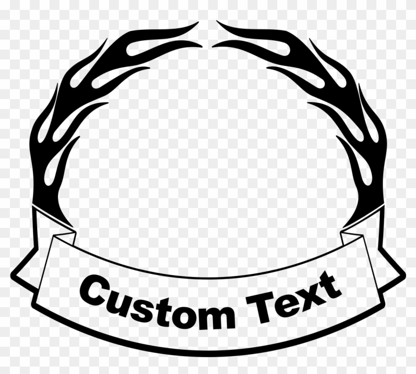 Flames Banner With Custom Wording Sticker - Customflix Clipart #5204771