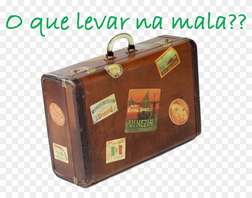 Malas De Viagem Png - Old Brown Leather Suitcase Clipart