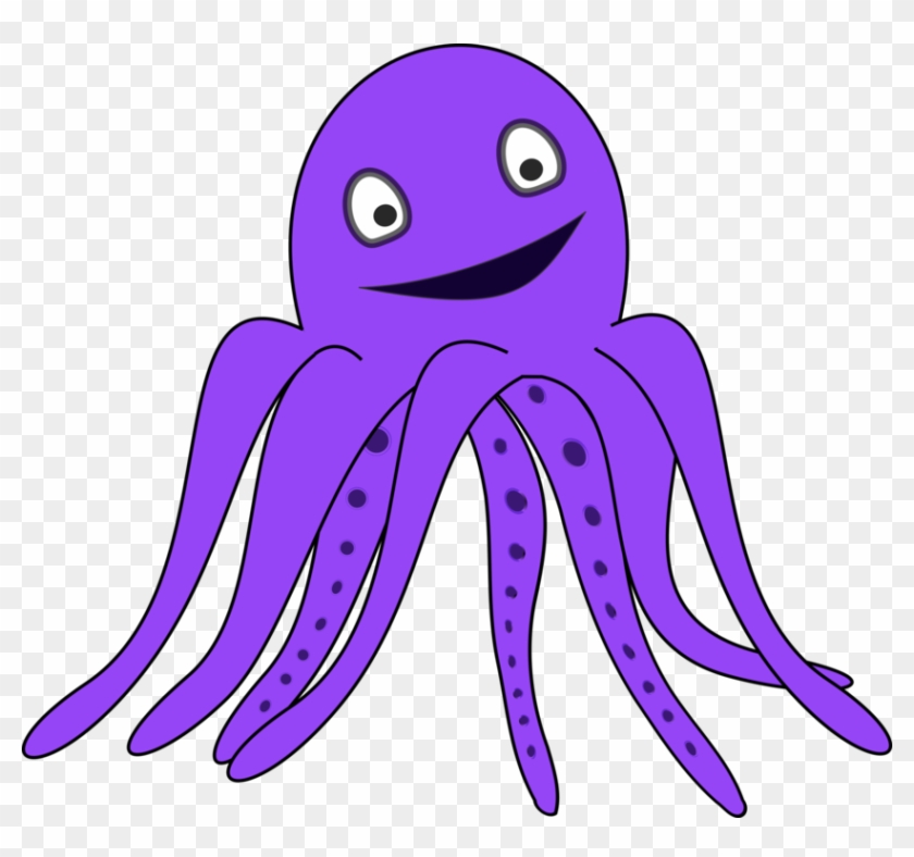 Octopus Black And White - Thing That Color Violet Clipart #5210633