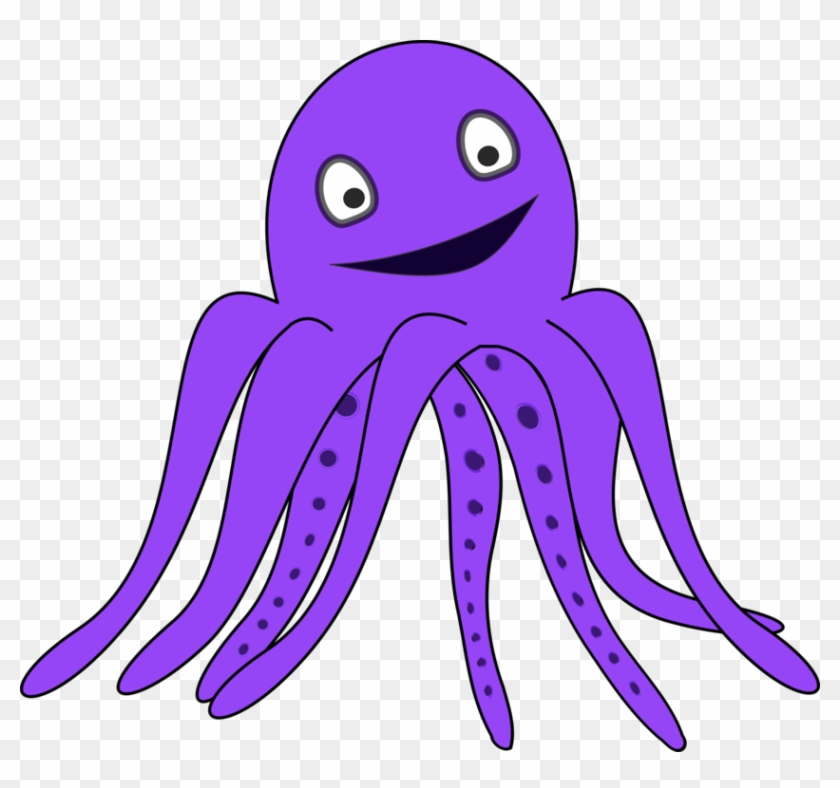 Octopus Black And White - Thing That Color Violet Clipart