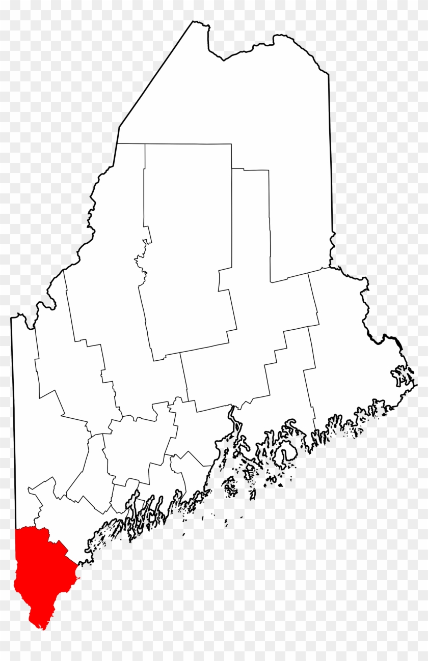Map Of Maine Highlighting York County - York County Maine Outline Clipart