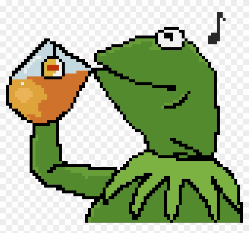 Kermit Sipping Tea By Drzmie - Cartoon Clipart