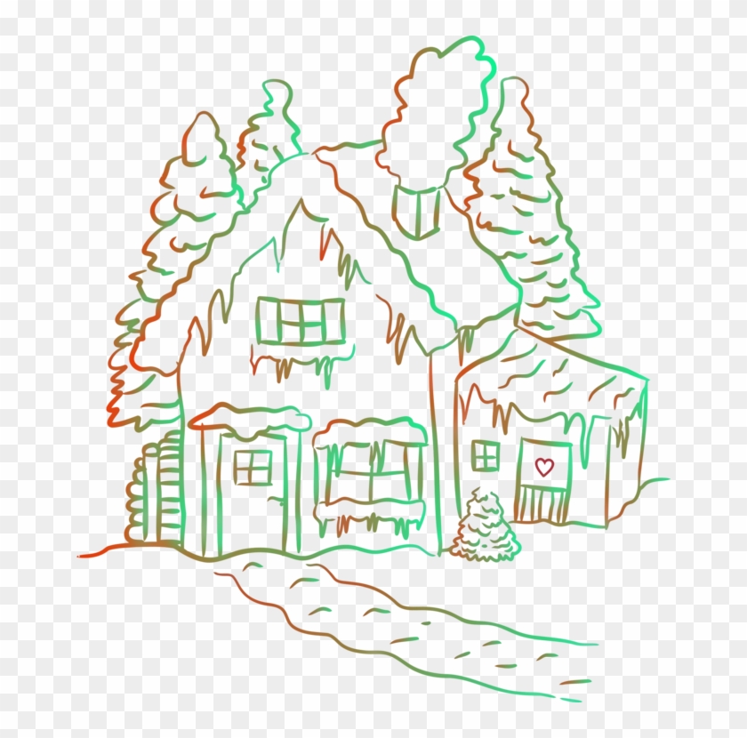 Line Art Tree House Drawing Building - Drawing Clipart