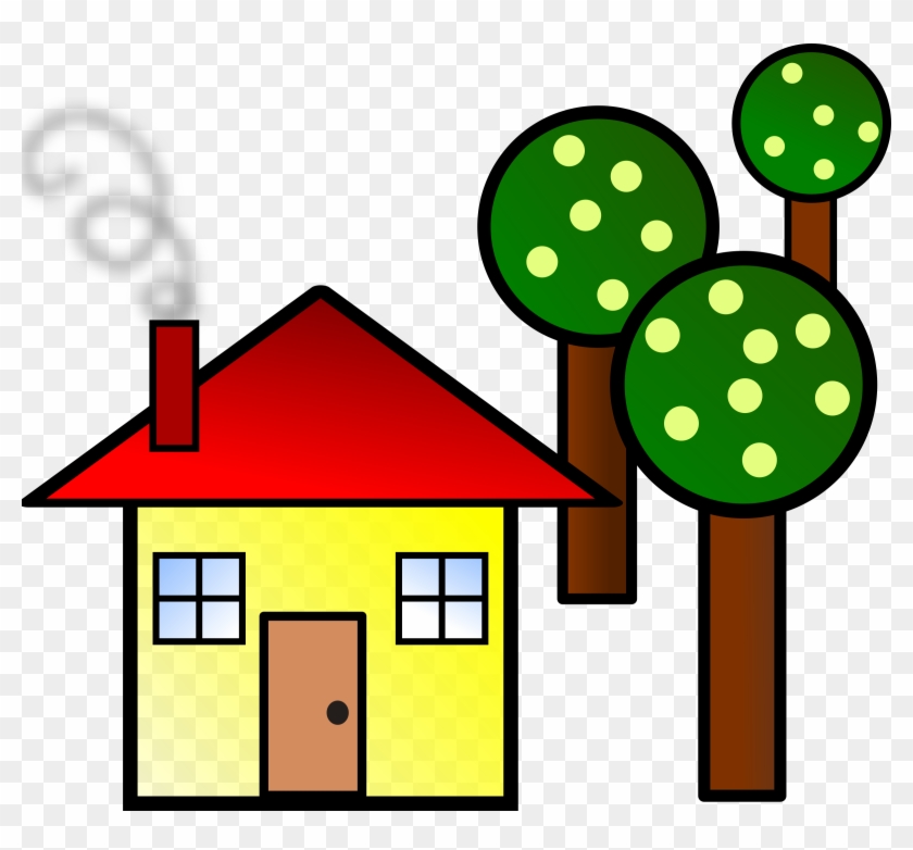 House With Trees By @kattekrab, Simple House, On @openclipart - House Clip Art - Png Download #5211853