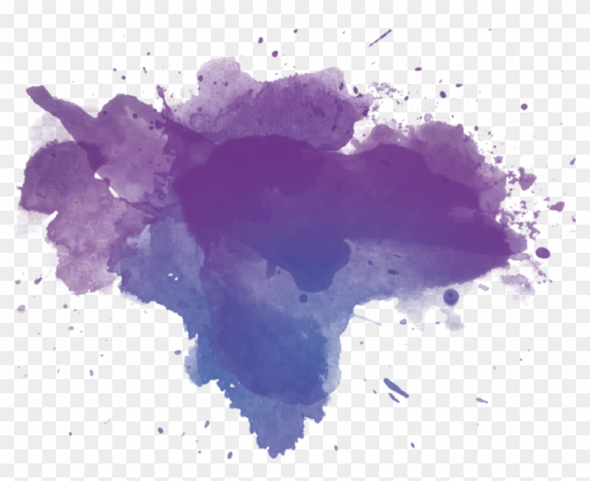 Watercolor Painting, Blue, Violet Png Image With Transparent - Watercolor Splatter Clipart