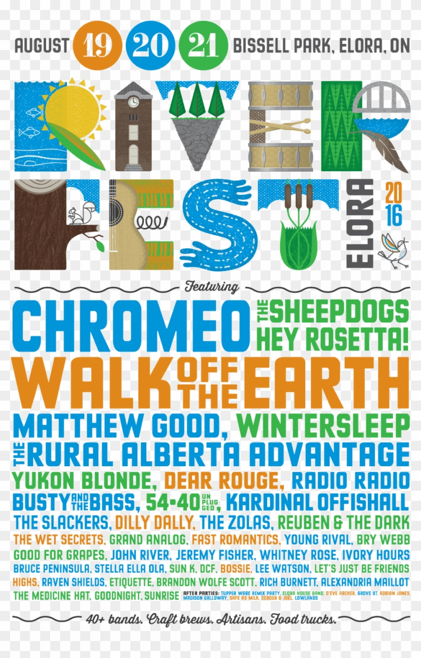 Riverfest Elora Line-up Announced - Riverfest Elora 2016 Clipart #5211980
