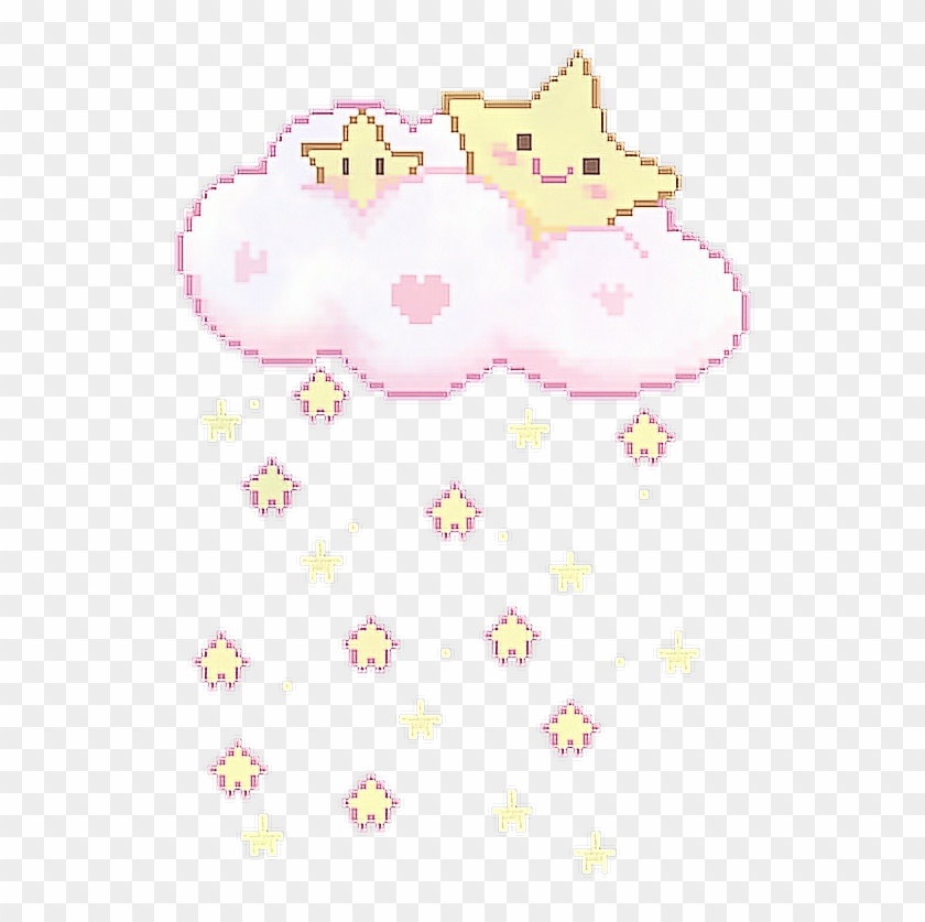 #pixel #star #stars #kawaii #cloud #pink #cute #freetoedit - Cute Kawaii Pixel Art Transparent Clipart #5212134