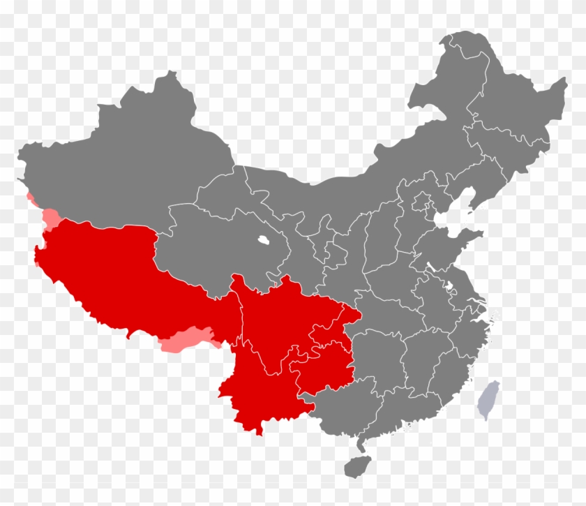 Southwest China Map Clipart #5212701