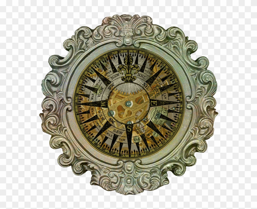 Vintage Compass - Round Photo Frame Png Clipart #5212759