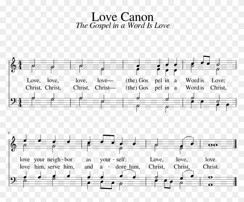 The Gospel In A Word Is Love - Sheet Music Clipart