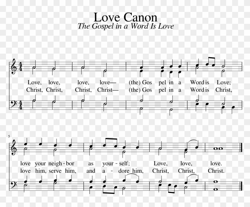 The Gospel In A Word Is Love - Sheet Music Clipart #5213086