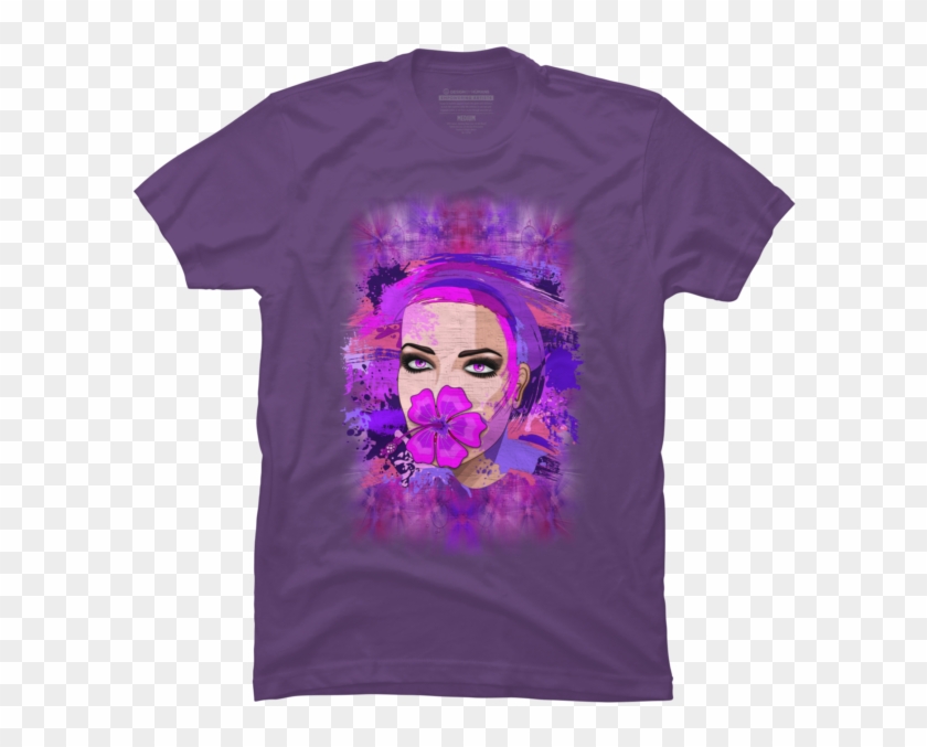 Girl With Pink Hibiscus On Lips - Bible Verse Shirt Design Clipart