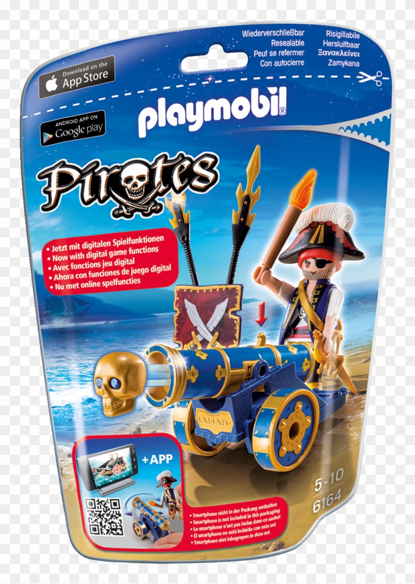 Blue Interactive Cannon With Pirate 6164 , Png Download - Playmobil Pirata Con Cañon Clipart