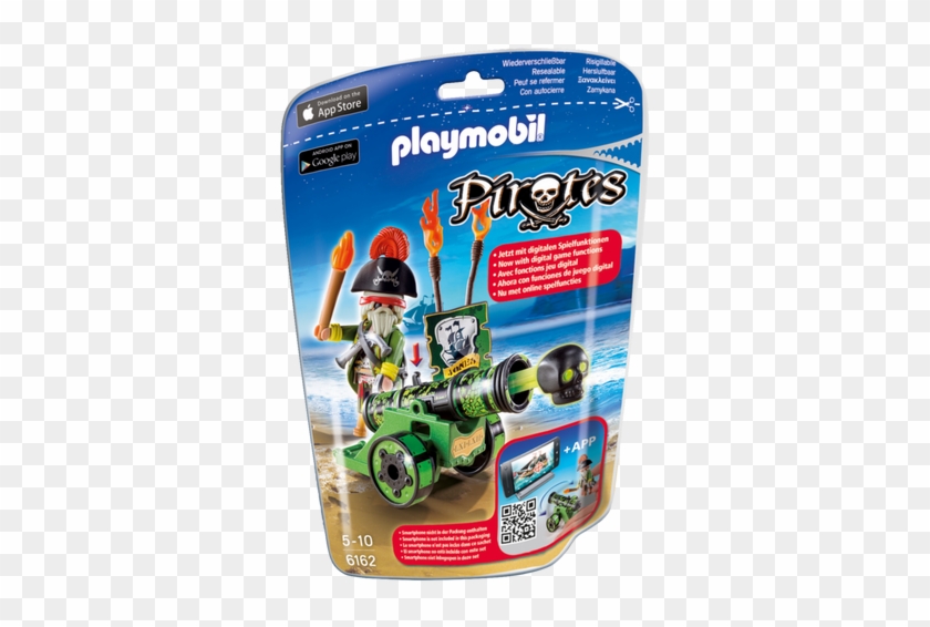 Green Interactive Cannon With Pirate Captain - Playmobil 6162 Clipart