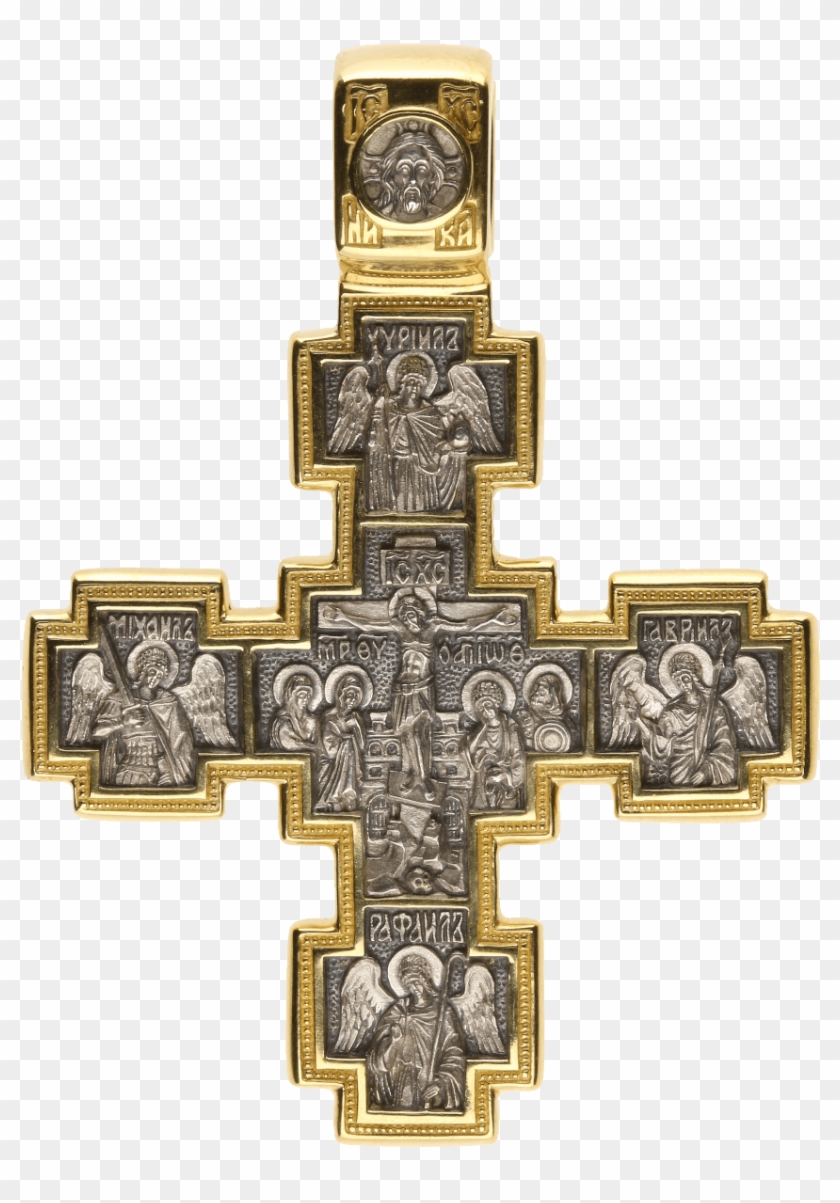 Russian Orthodox Silver Cross Pendant Crucifixion Saint - Picto Calorie Clipart #5216373