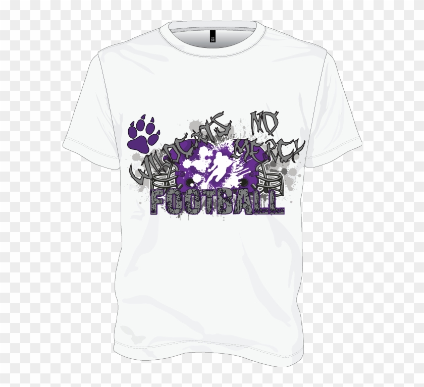 Wildcats No Mercy Football White T - Clovis Wildcat Clipart #5216715