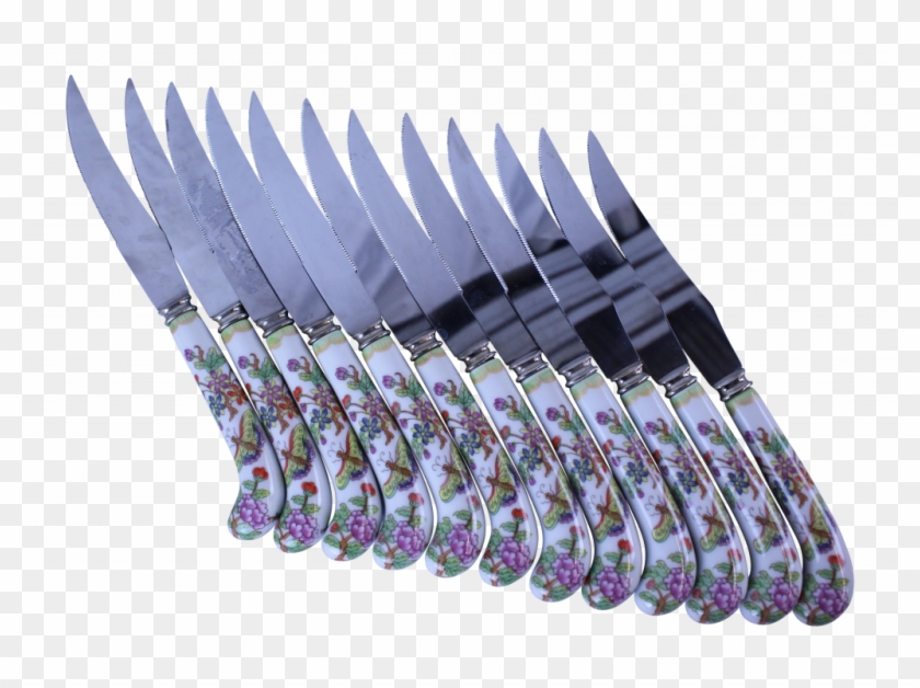 Quikut Knife Beautiful Stainless Steel Porcelain Butterfly - Knife Clipart