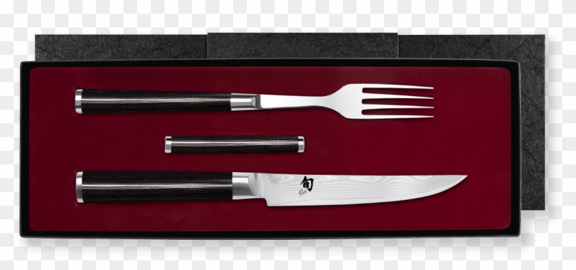 Fork/steak Knife Set With Table Rest - Fork Clipart