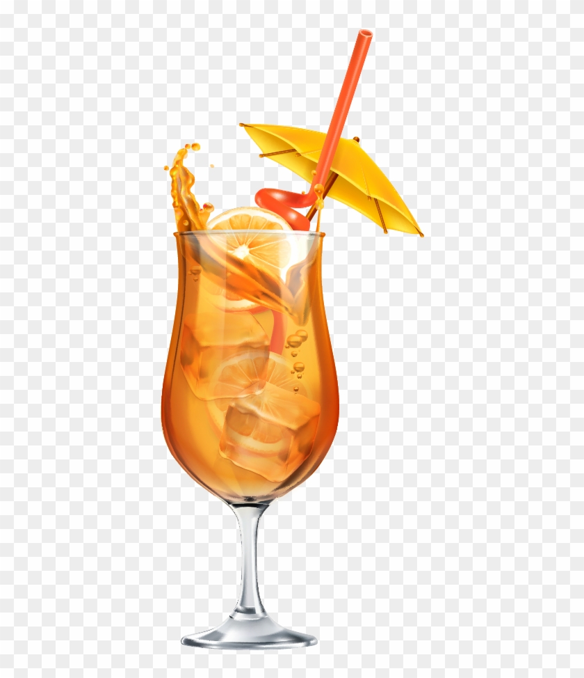 Cocktail Spritz Martini Cartoon Iced Lemon Juice - Cocktail Ice Png Clipart #5217892