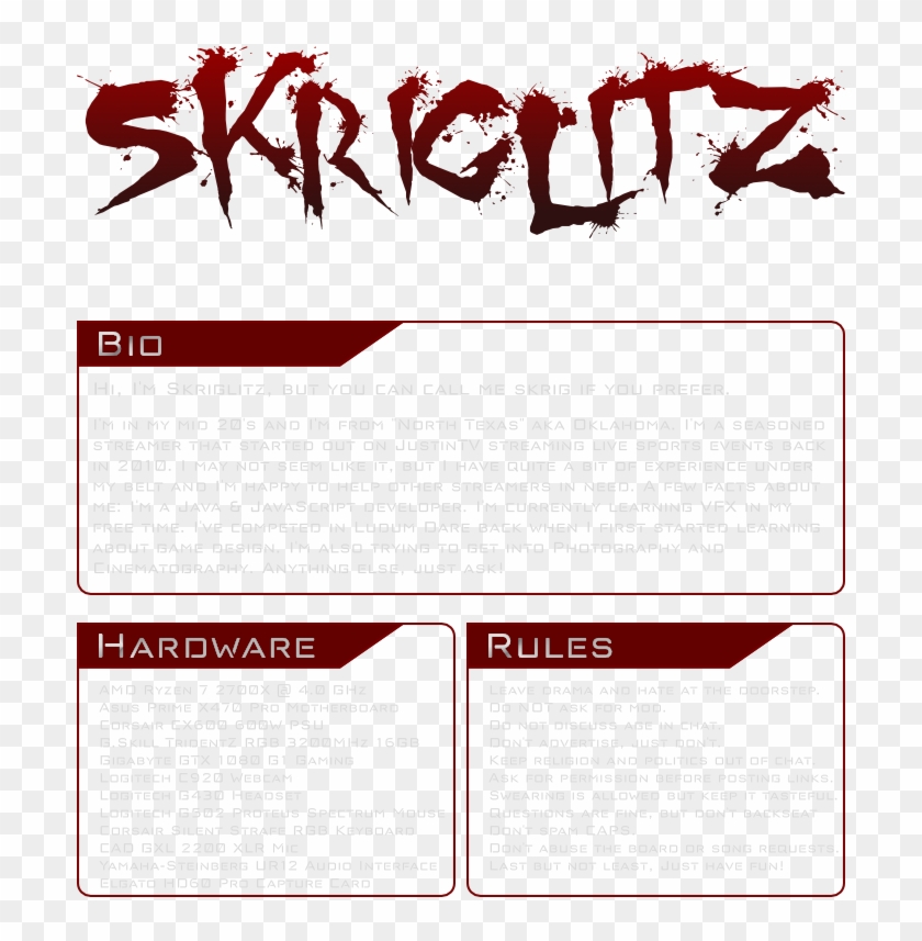 Bio, Pc Specs, And Rules - Poster Clipart #5218824