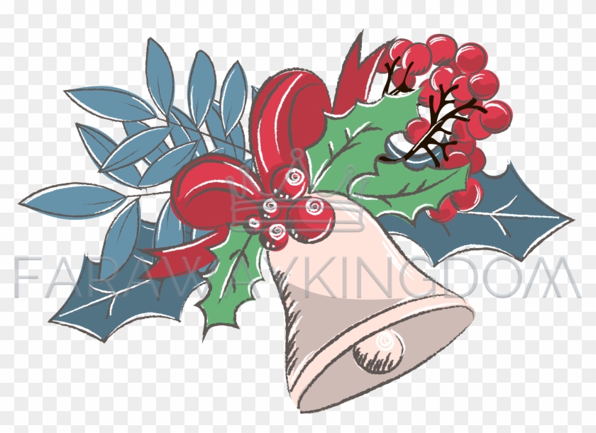 Cheerful Bell Merry Christmas Cartoon Vector Illustration Clipart