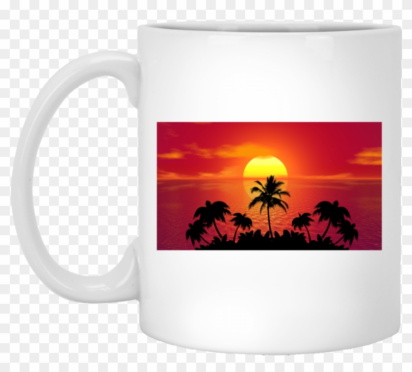 Tropical Beach Hr White Drinkware - Beautiful View Of Sunrise Clipart #5219898
