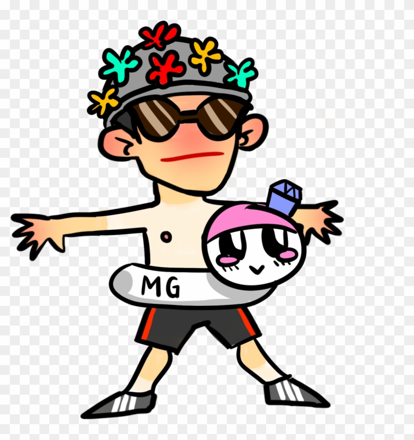 Kim Mingyu The Swimming Fooltm And Hist Trusty Flotation - Cartoon Clipart