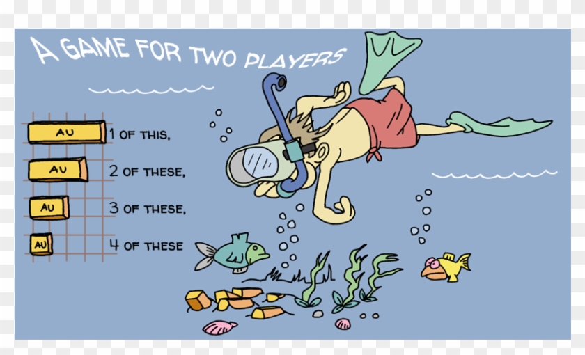 Practice Locating The Treasure Under Water With Using - Cartoon Clipart
