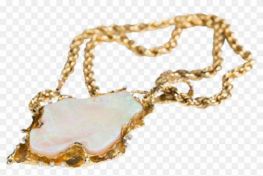 14k Gold 105 Total Carat Weight Opal And - Chain Clipart #5222369