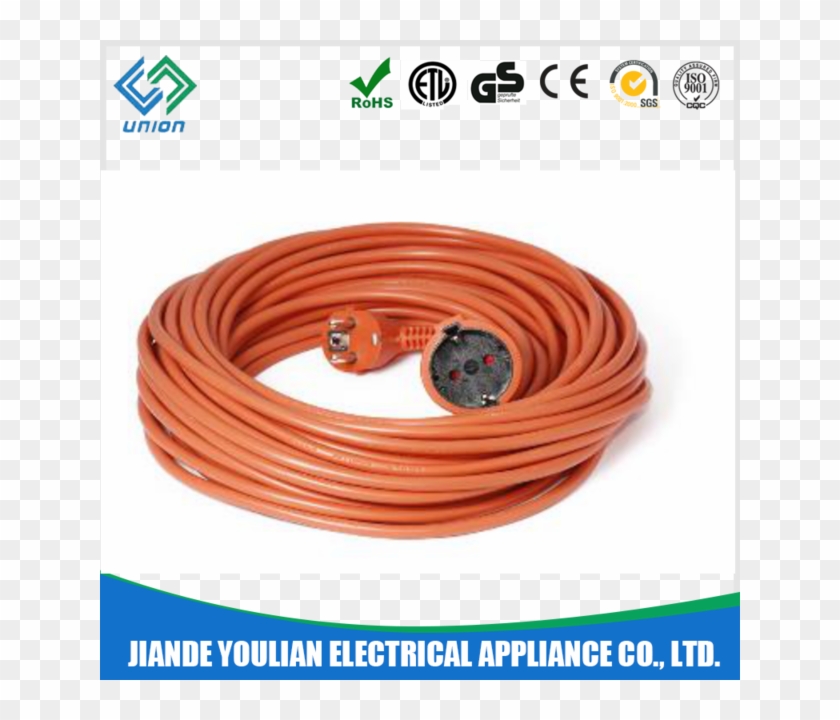 10a 250v German Extension Cord With Child Protected - Plastic Clipart