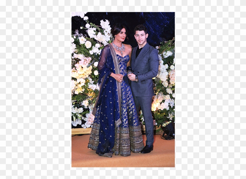 Newly-weds Priyanka Chopra And Nick Jonas Host A Wedding - Priyanka Chopra Blue Reception Dress Clipart #5223093